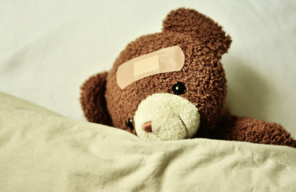 teddy bear with bandaid